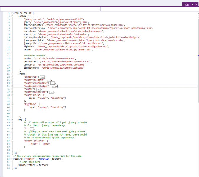 Using Require JS to Resolve JS conflicts in SC1026