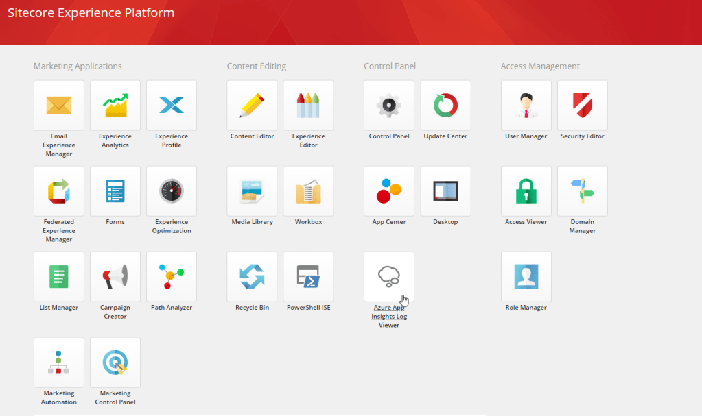 Accessing Sitecore App Insights Log Viewer